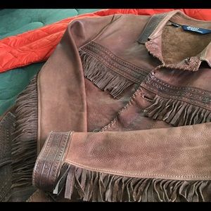SOLD! Polo Ralph Lauren Leather Fringe Jacket